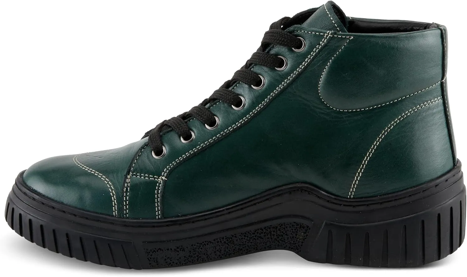 Spring Step Women's LOEVA High-Top Sneakers with Stylish Zipper, Premium Leather, and Faux Fur Lining