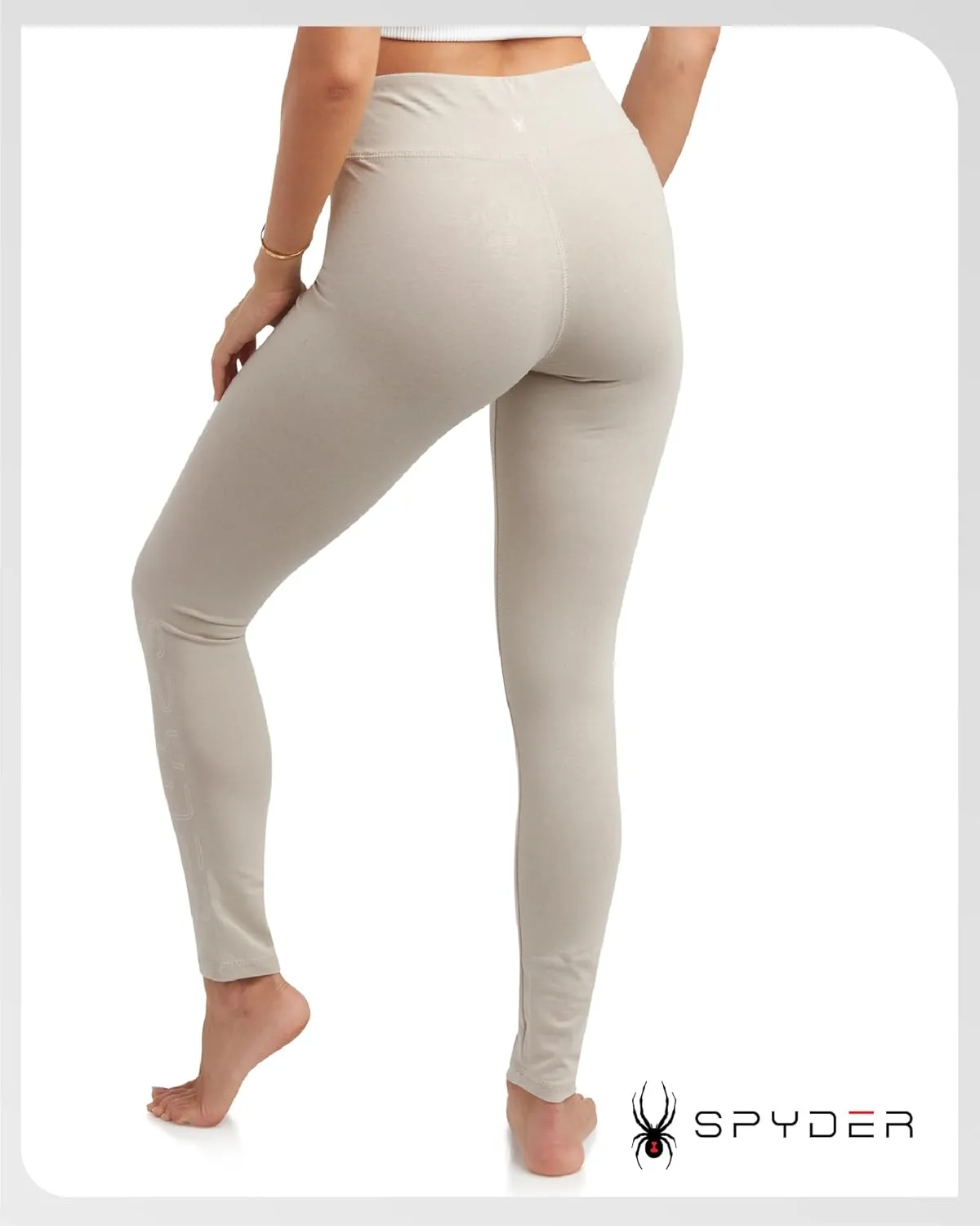 Spyder Women's Cotton Legging - Soft High Waisted 4-Way Stretch Wide Waistband Ankle Jersey Legging (Sizes: S-3X)