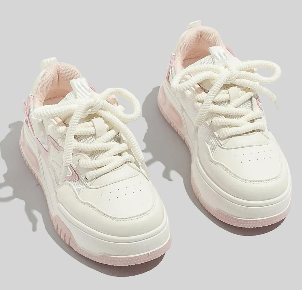 Star Shoes Cute Sneakers Platform Shoes for Women 2025 New Y2K Aesthetic Cute Big Toe Anti-Slip Comfort US 5-7.