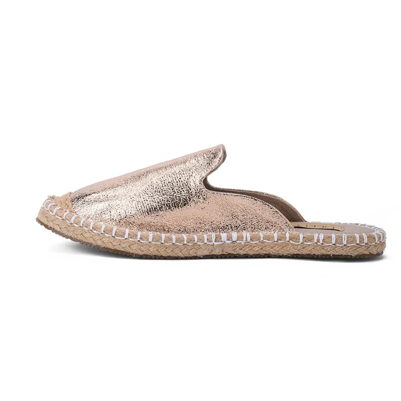 STELLA MULES - ROSE GOLD FOILED LEATHER