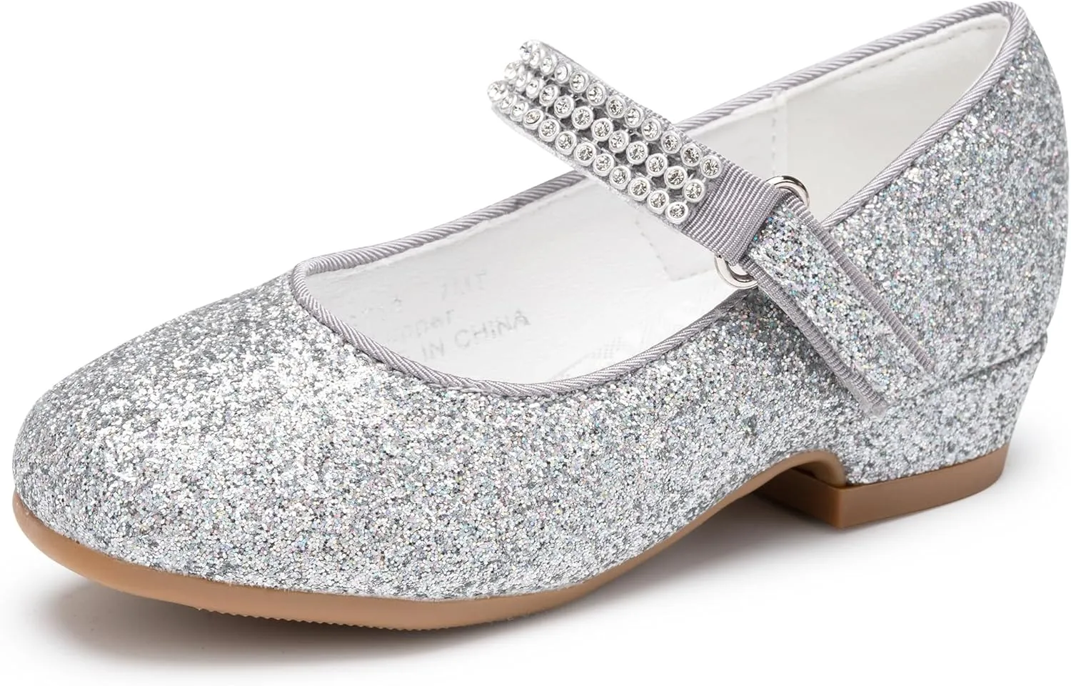 Stelle Girls Dress Shoes Toddler White Flower Girl Low Heels Mary Jane Flat for School Uniform Wedding(Little/Big Kid)