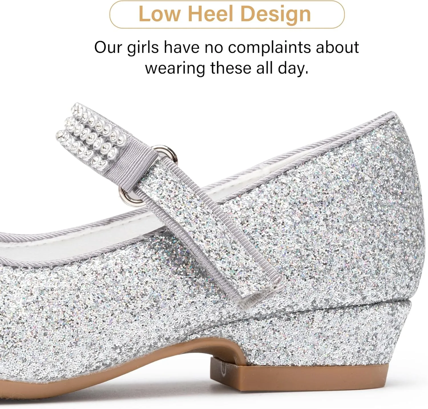 Stelle Girls Dress Shoes Toddler White Flower Girl Low Heels Mary Jane Flat for School Uniform Wedding(Little/Big Kid)