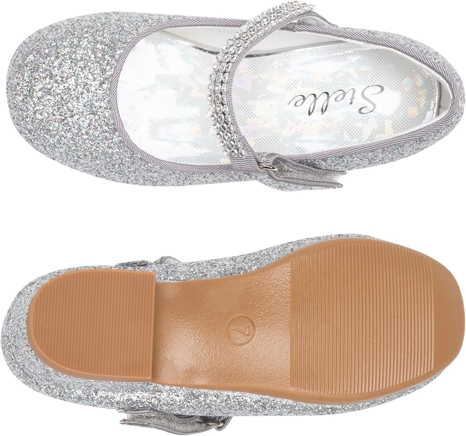 Stelle Girls Dress Shoes Toddler White Flower Girl Low Heels Mary Jane Flat for School Uniform Wedding(Little/Big Kid)
