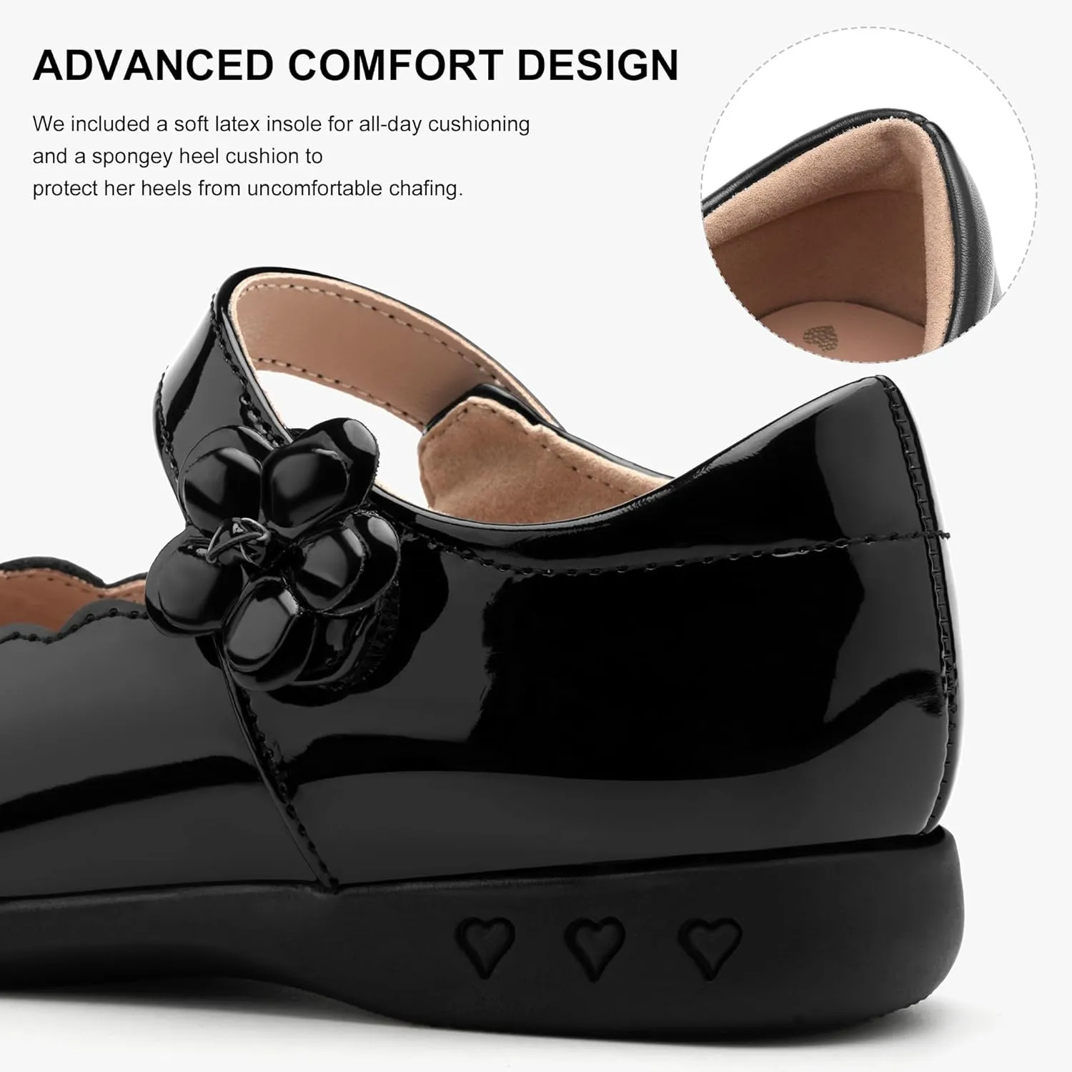 Stelle School Shoes for Girls Uniform Mary Jane Dress Shoes Flats Church Music Recitals(Little/Big Kids)