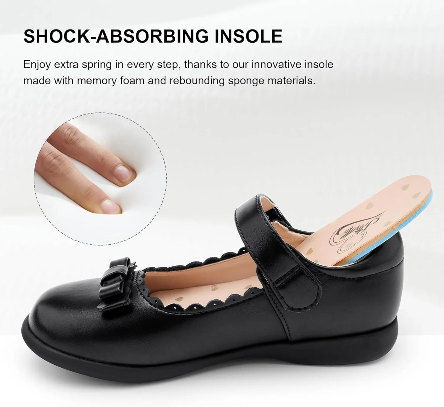 Stelle School Shoes for Girls Uniform Mary Jane Dress Shoes Flats Church Music Recitals(Little/Big Kids)