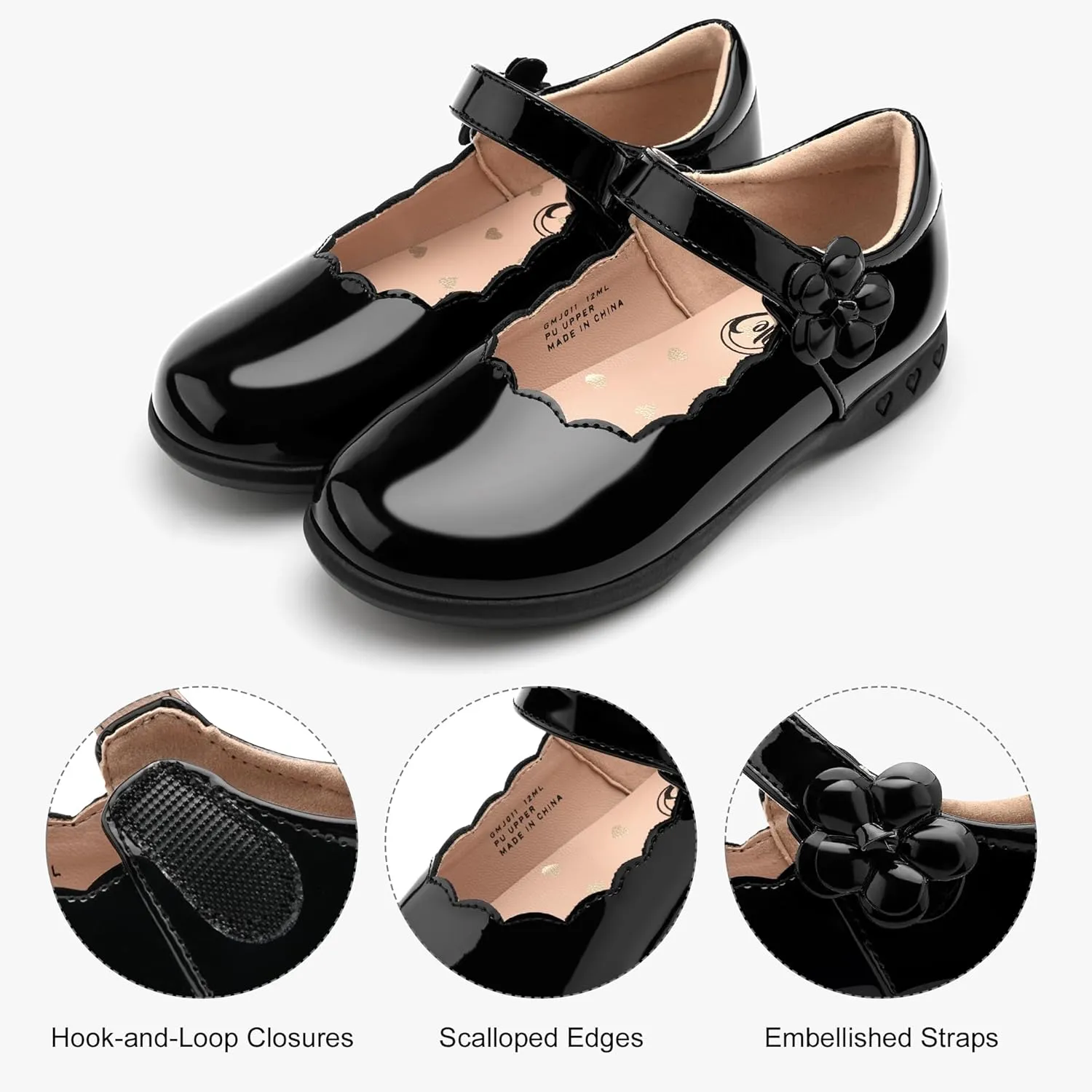 Stelle School Shoes for Girls Uniform Mary Jane Dress Shoes Flats Church Music Recitals(Little/Big Kids)