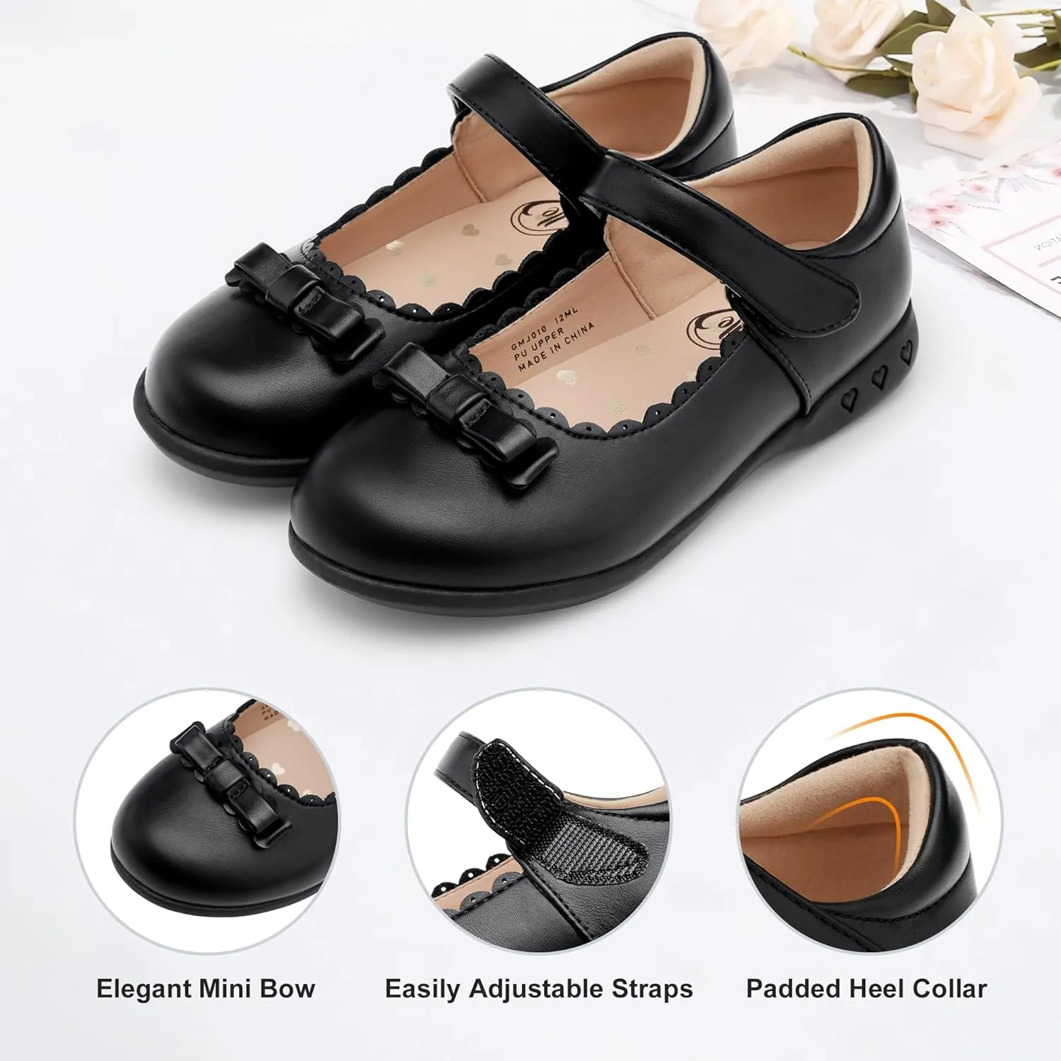 Stelle School Shoes for Girls Uniform Mary Jane Dress Shoes Flats Church Music Recitals(Little/Big Kids)