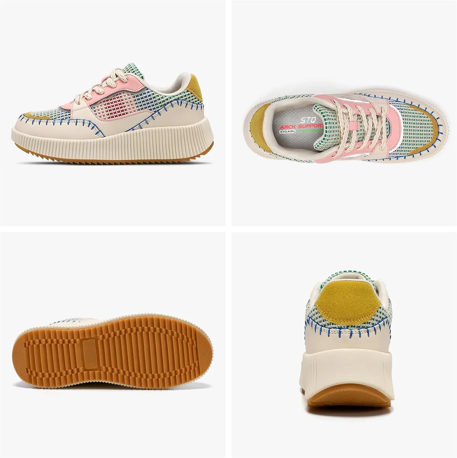 STQ Platform Sneakers Women Fashion Shoes 2024 Orthopedic Walking Shoes with Plantar Fasciitis