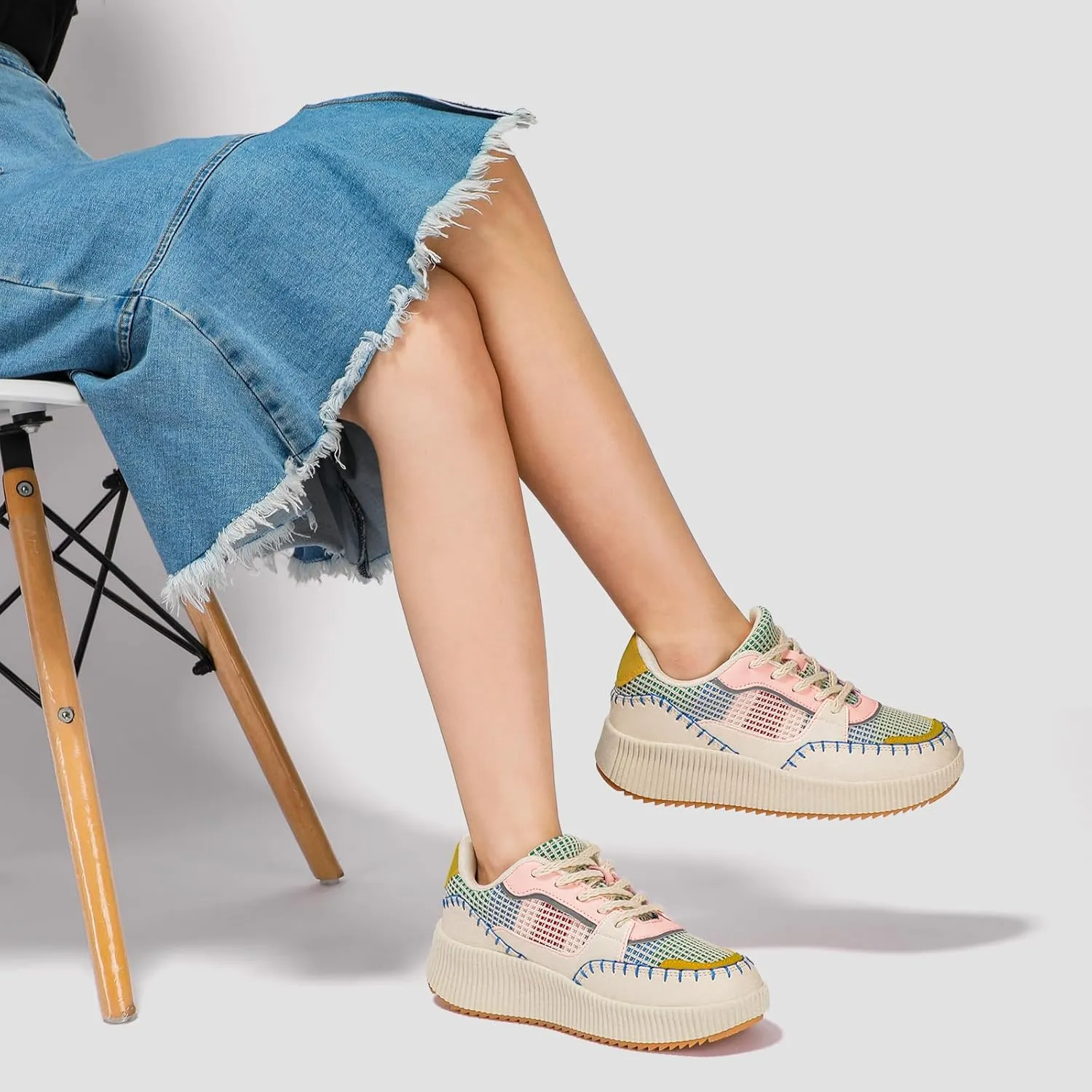 STQ Platform Sneakers Women Fashion Shoes 2024 Orthopedic Walking Shoes with Plantar Fasciitis