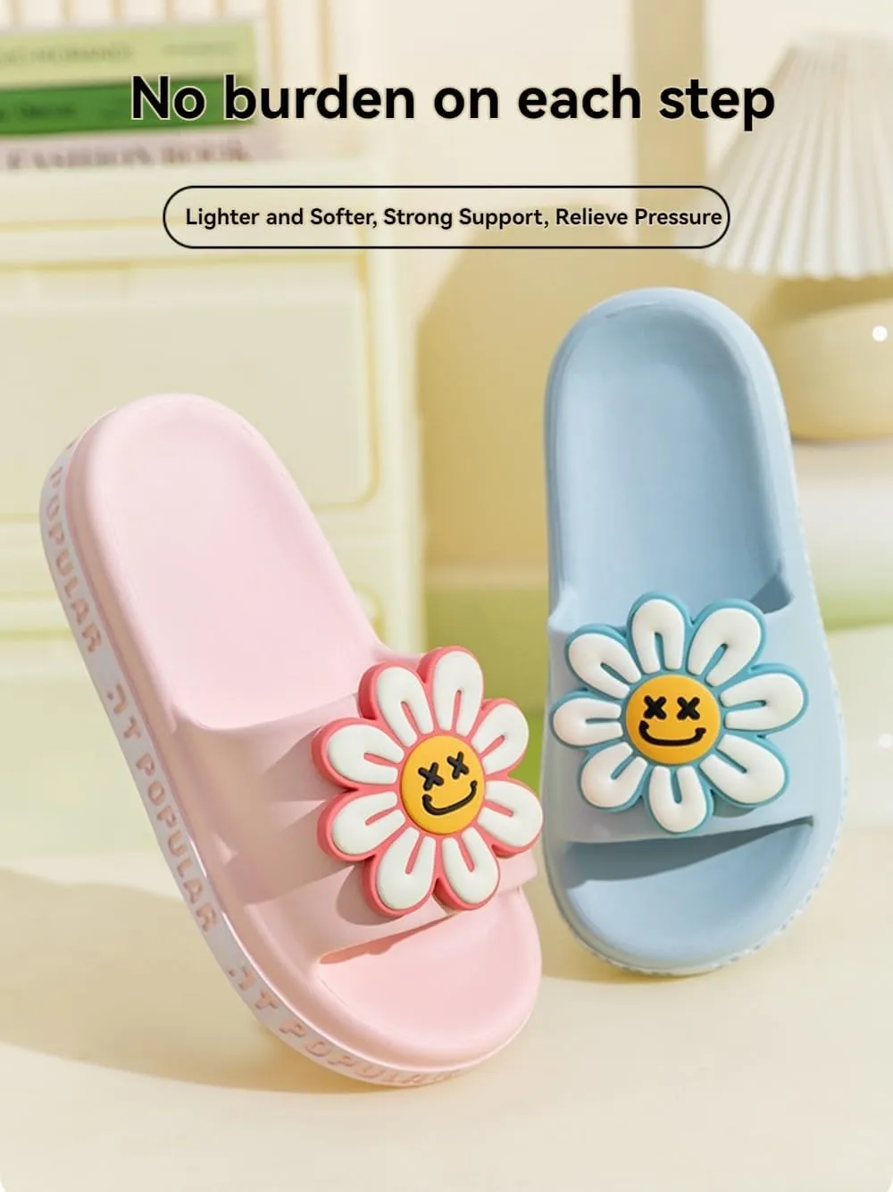 Sunflower Slippers for Women Indoor Outdoor Beach Travel Slides Shower Sandals Cushioned Thick Sole Y2k Aesthetic Cute