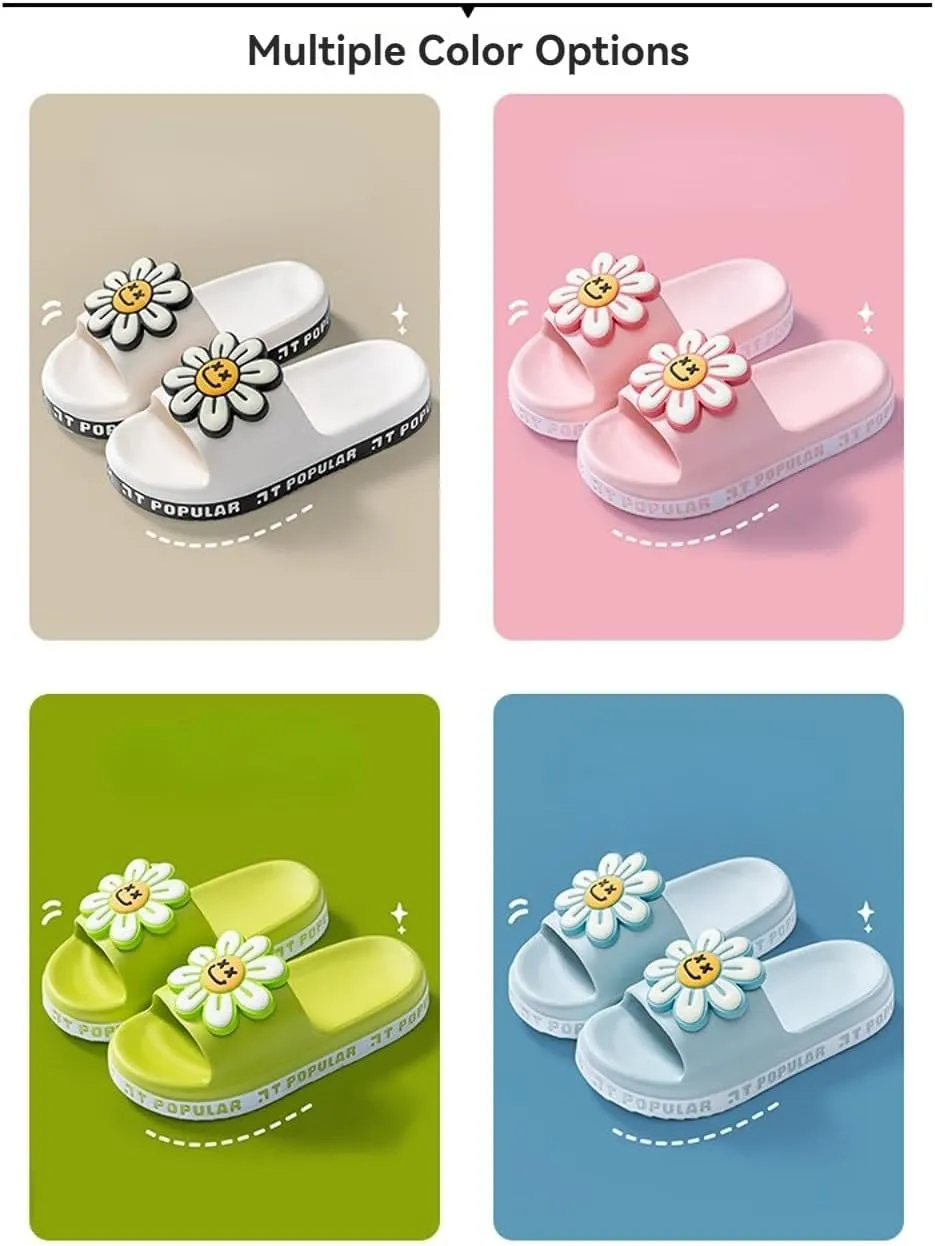 Sunflower Slippers for Women Indoor Outdoor Beach Travel Slides Shower Sandals Cushioned Thick Sole Y2k Aesthetic Cute
