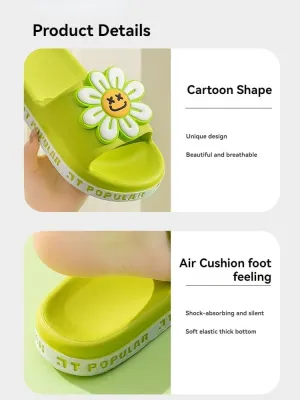 Sunflower Slippers for Women Indoor Outdoor Beach Travel Slides Shower Sandals Cushioned Thick Sole Y2k Aesthetic Cute