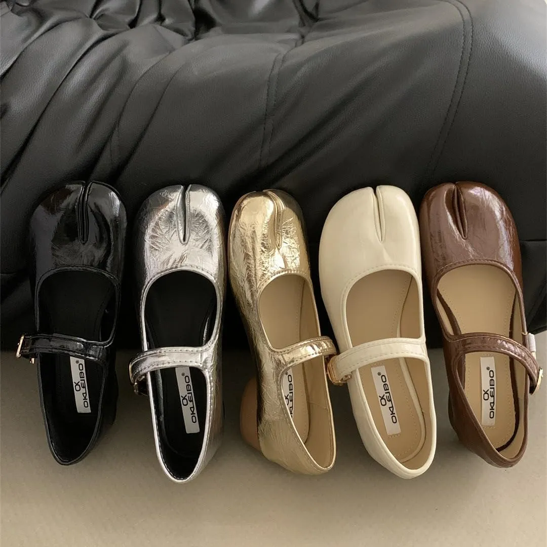 Tabi Shoes Split Toe Mary Janes Sandals Kitten Heels Slip On Breathable Soft Emo Alternative Cute Y2K Kawaii Fashion Trendy Pumps Beach Cruise Spring Summer Fall Outdoors