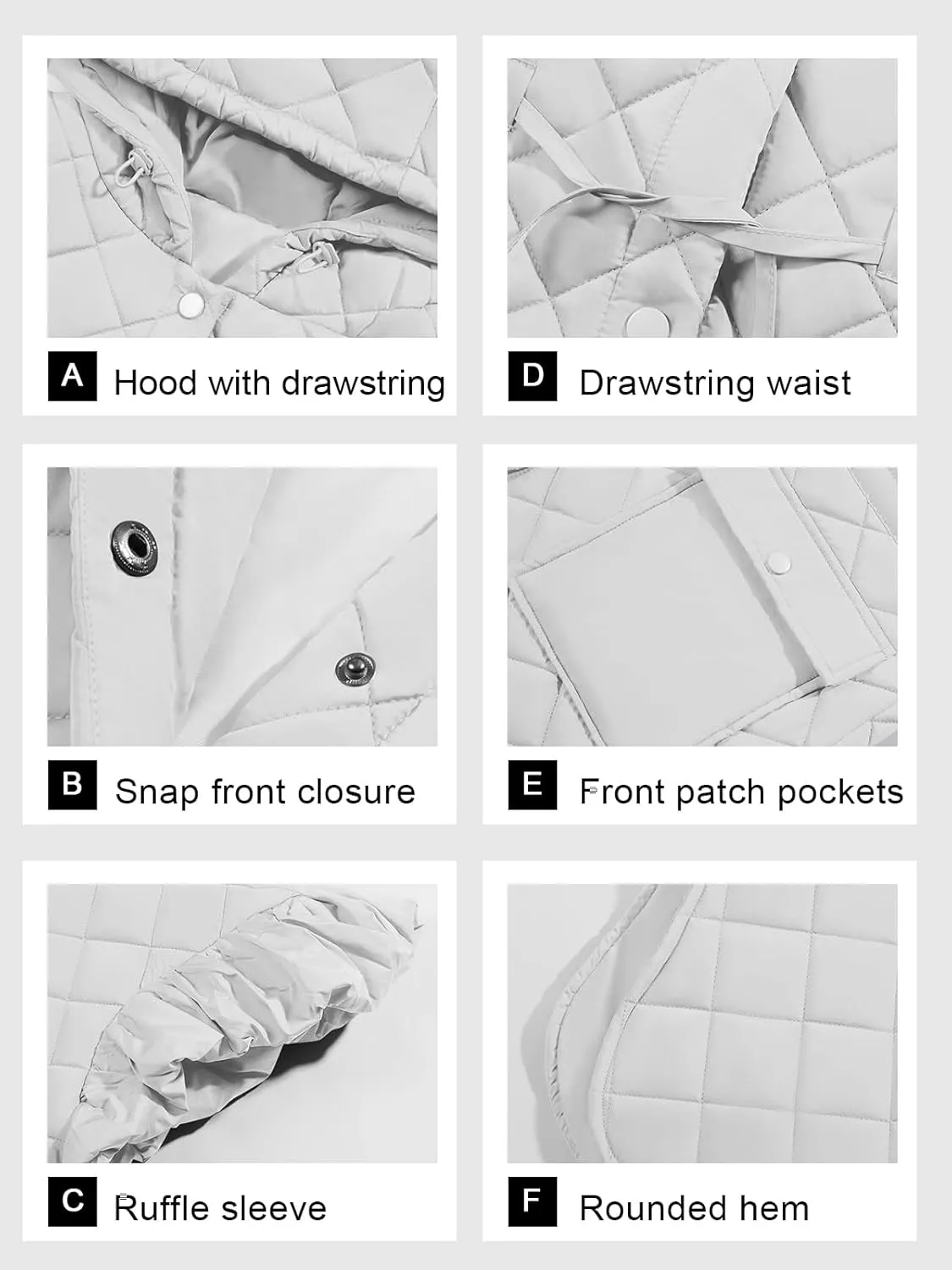 Tankaneo Womens Long Puffer Vests Fashion Ruffle Sleeve Quilted Gilet Coats Winter Hooded Down Jacket Vest