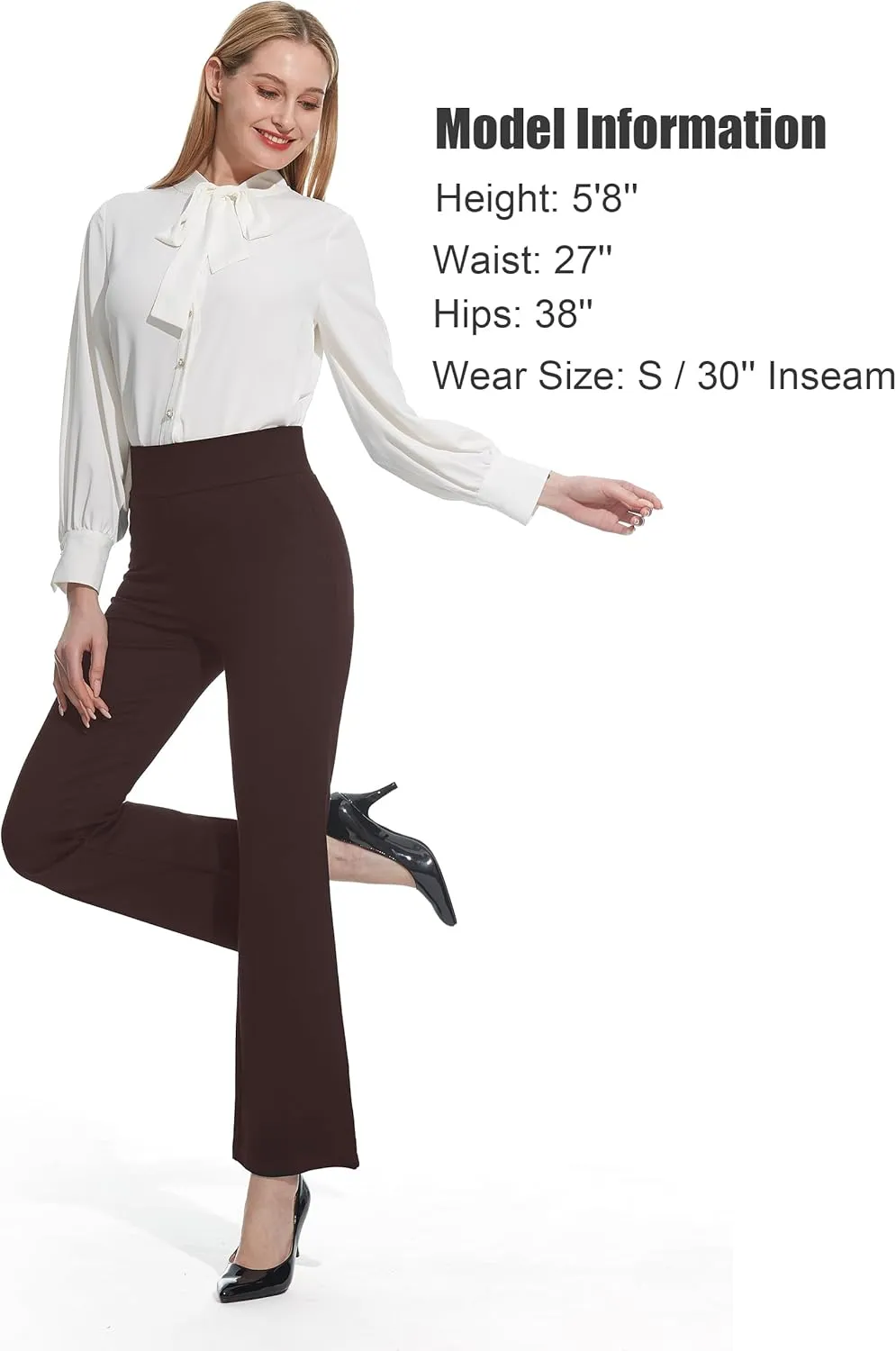 Tapata Women Dress Pants 28"/30"/32"/34" High Waist Stretchy Bootcut Pants Tall, Petite, Regular for Office Business Casual