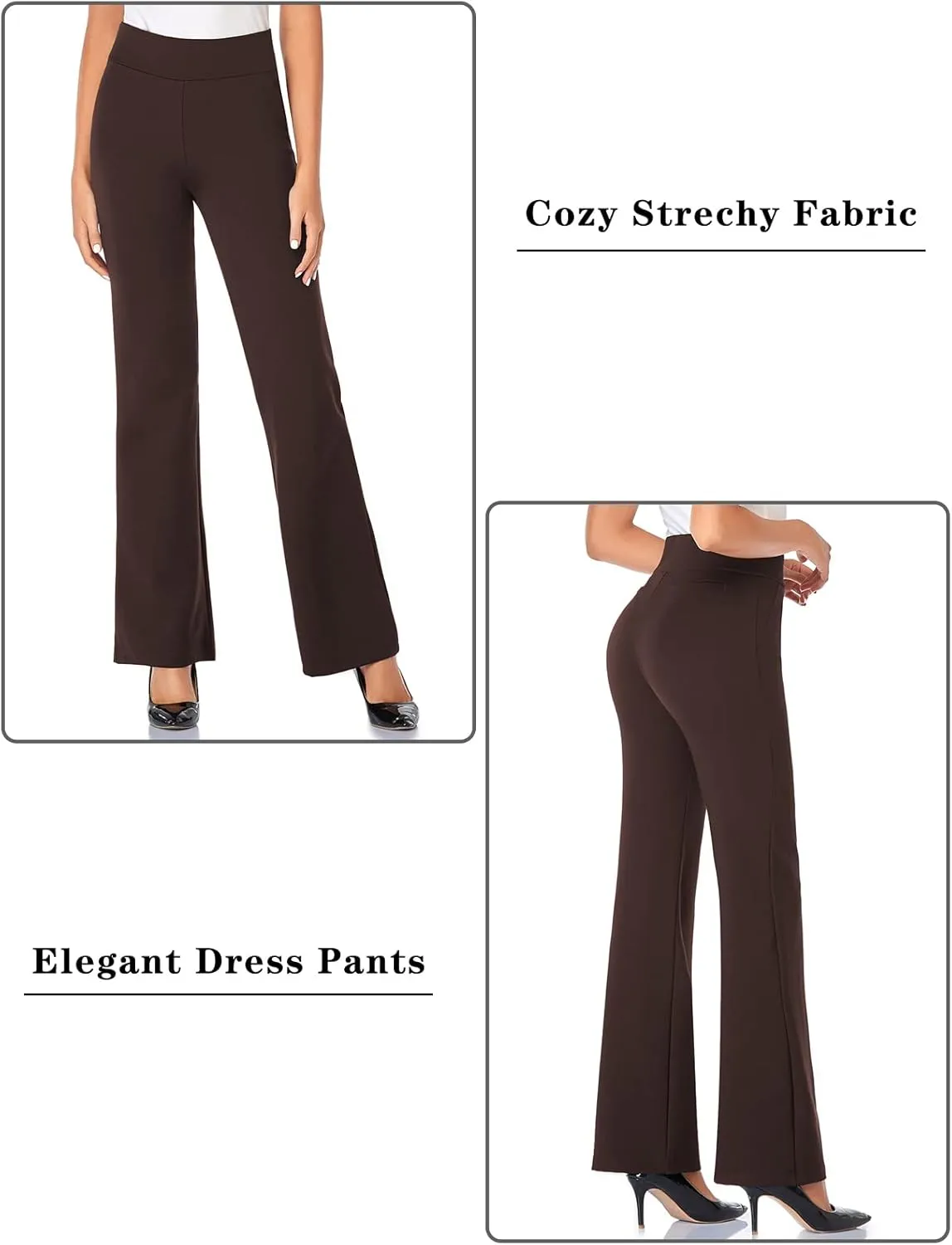 Tapata Women Dress Pants 28"/30"/32"/34" High Waist Stretchy Bootcut Pants Tall, Petite, Regular for Office Business Casual