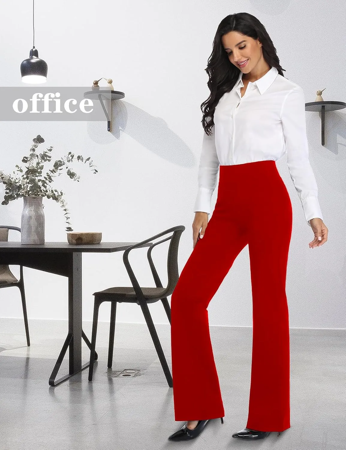 Tapata Women Dress Pants 28"/30"/32"/34" High Waist Stretchy Bootcut Pants Tall, Petite, Regular for Office Business Casual