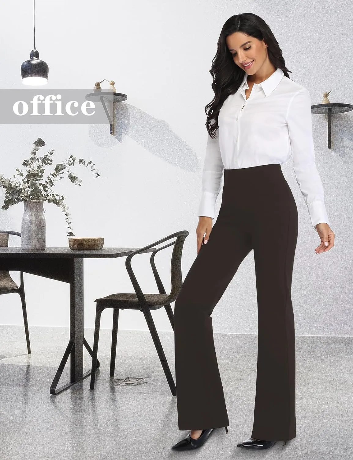 Tapata Women Dress Pants 28"/30"/32"/34" High Waist Stretchy Bootcut Pants Tall, Petite, Regular for Office Business Casual