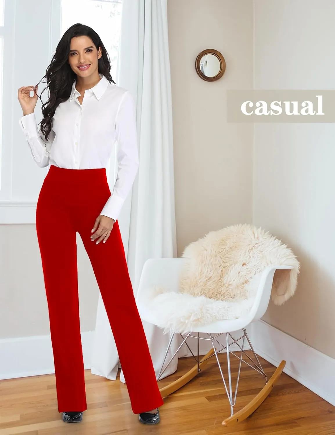 Tapata Women Dress Pants 28"/30"/32"/34" High Waist Stretchy Bootcut Pants Tall, Petite, Regular for Office Business Casual