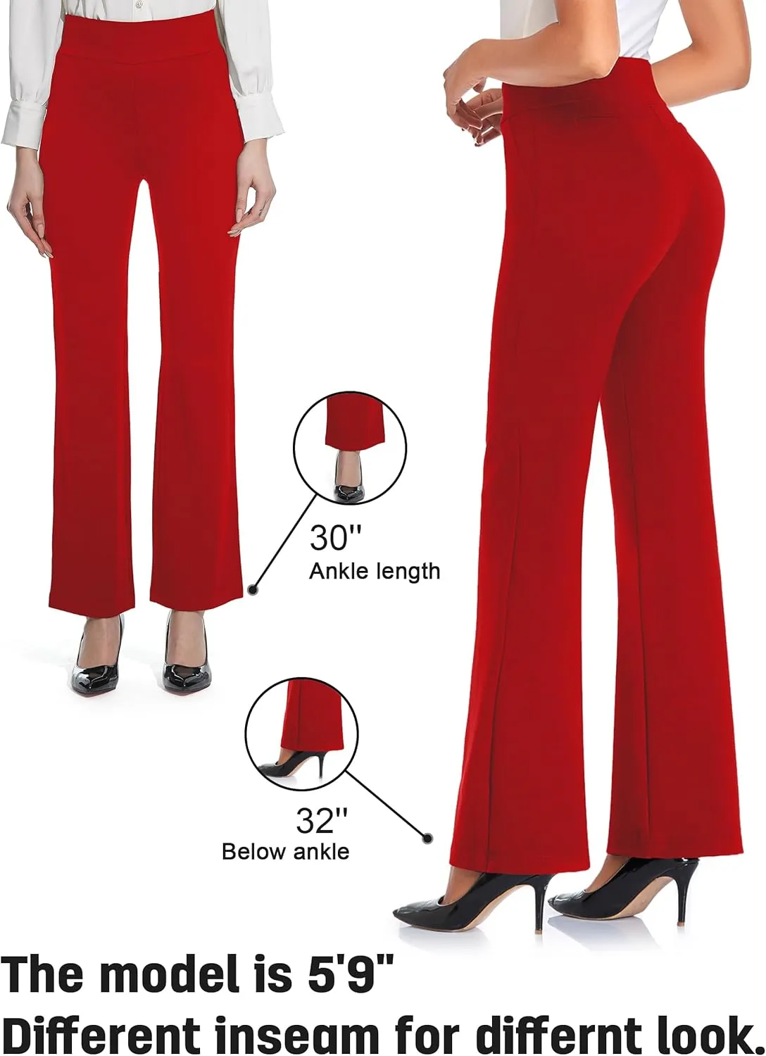 Tapata Women Dress Pants 28"/30"/32"/34" High Waist Stretchy Bootcut Pants Tall, Petite, Regular for Office Business Casual