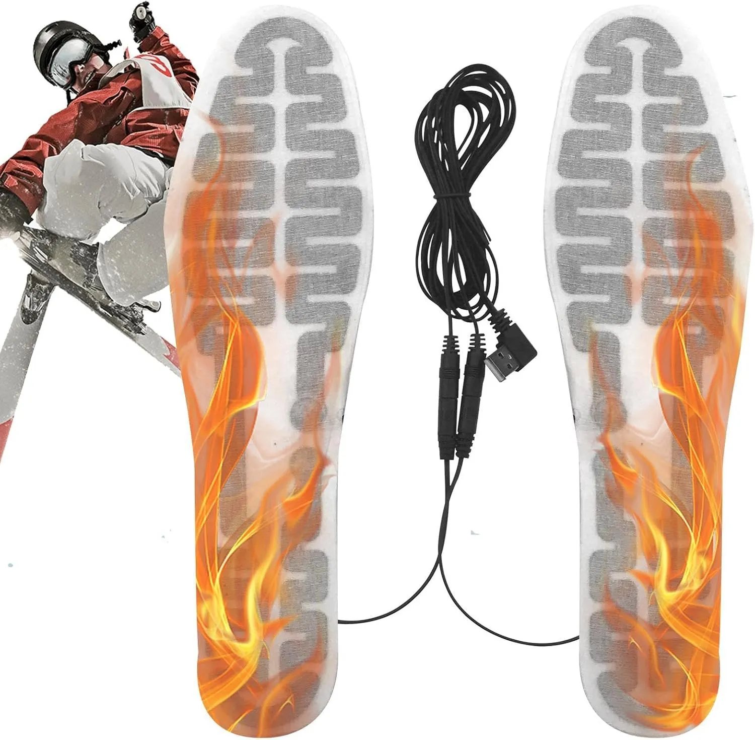 Thermal Insoles - Rechargeable Thermal Insoles | Foot Warmers | USB Rechargeable Heated Insoles Foot Warmer Heated Insoles for Sneakers, Boots, Shoes