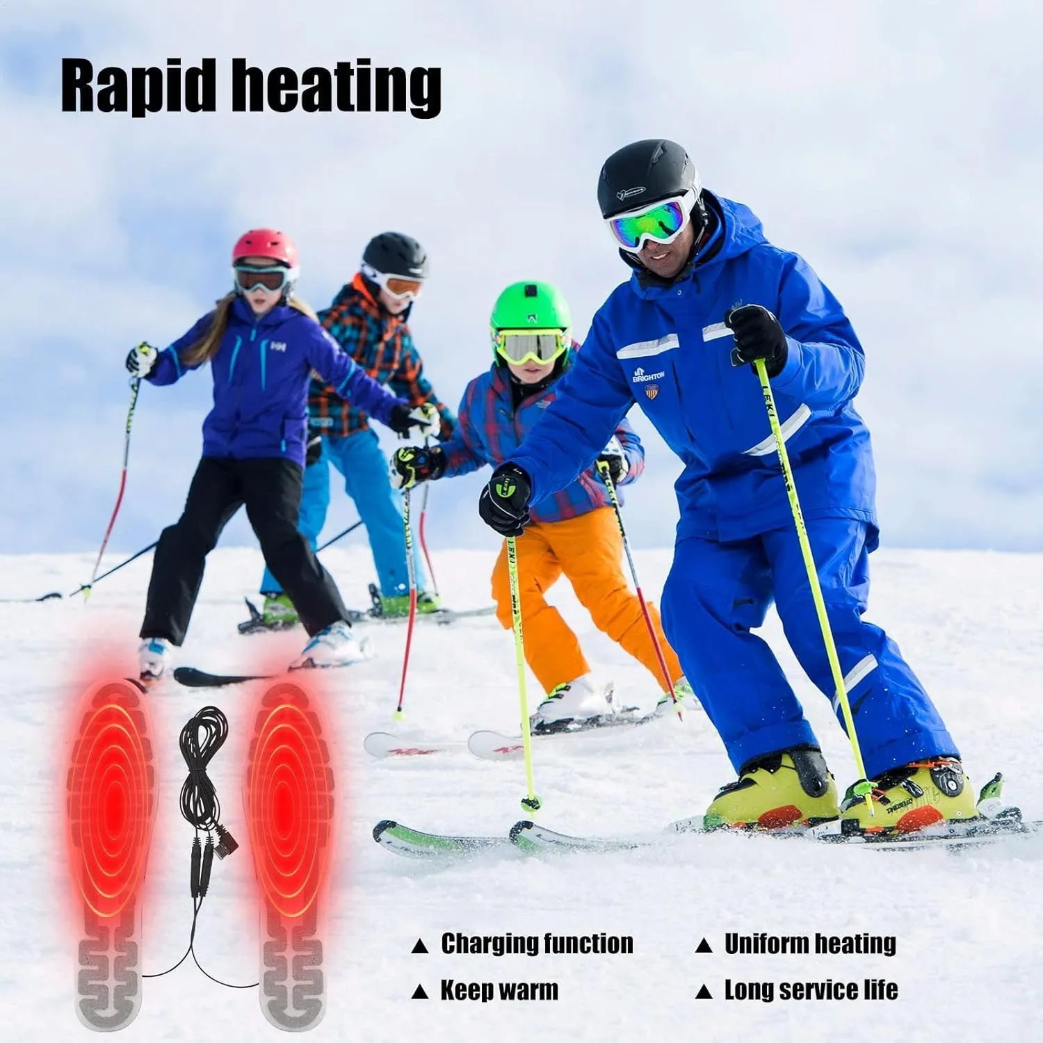 Thermal Insoles - Rechargeable Thermal Insoles | Foot Warmers | USB Rechargeable Heated Insoles Foot Warmer Heated Insoles for Sneakers, Boots, Shoes