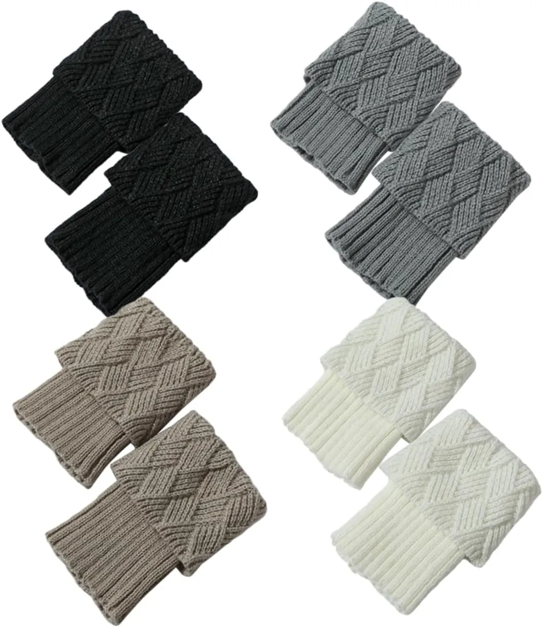 Thermal Leg Warmers Knitted Furry Leg Covers for Women for Winter Stylish Boot Cuffs