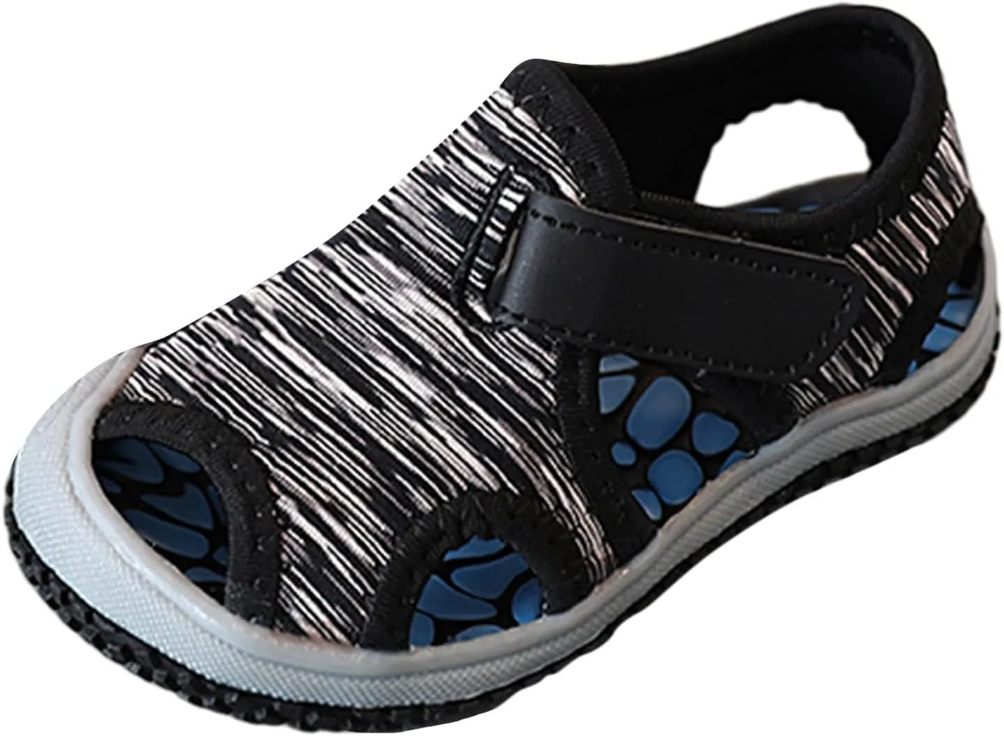 Toddler Boys Girls Sandals Soft Sole Close Toe Sport Beach Sandals Non-Slip Sole Stripe Beach Shoes Summer Walking Shoes