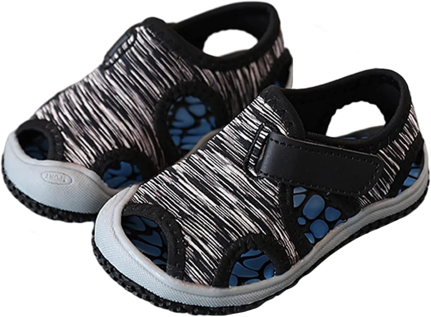 Toddler Boys Girls Sandals Soft Sole Close Toe Sport Beach Sandals Non-Slip Sole Stripe Beach Shoes Summer Walking Shoes