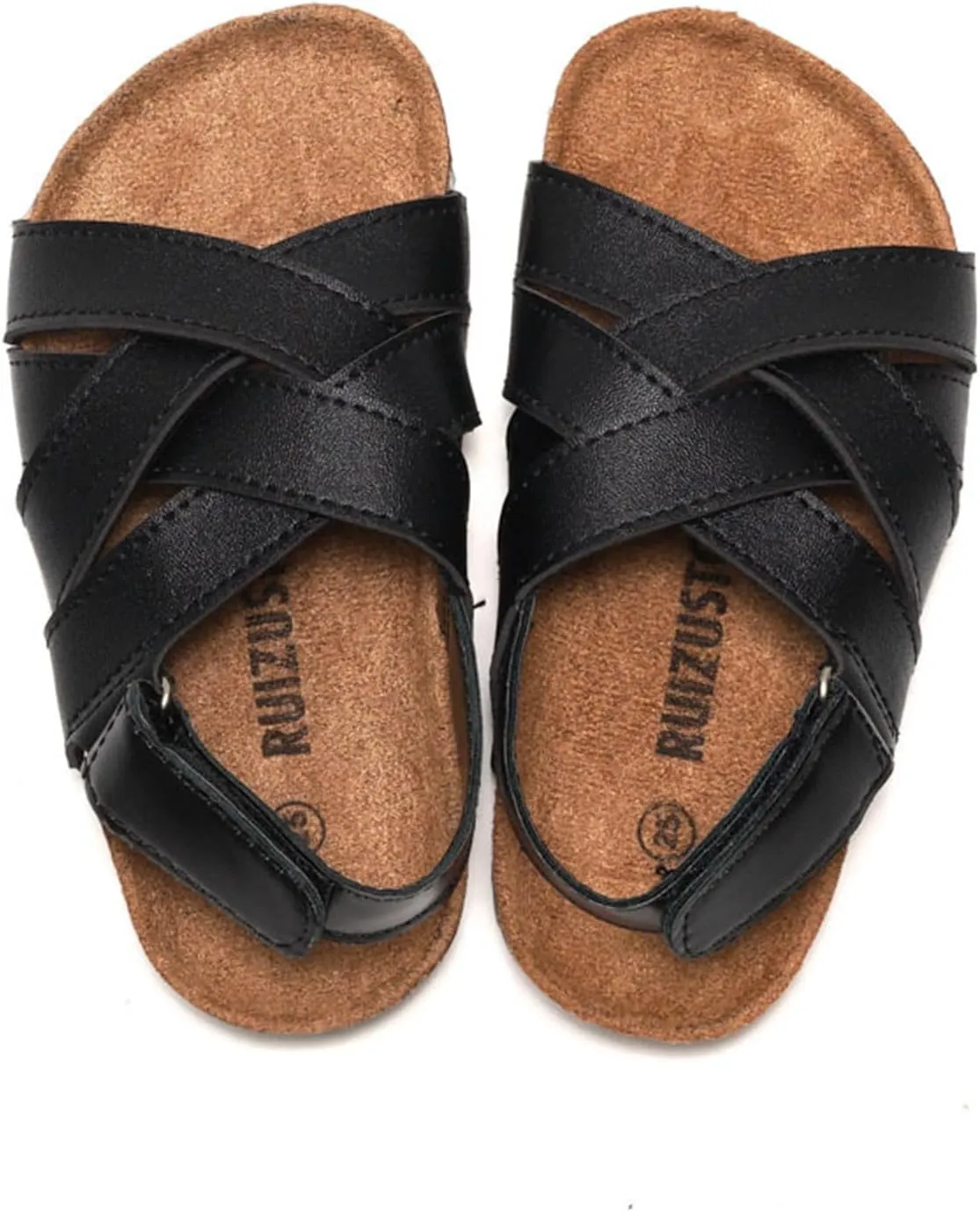 Toddler Sandals Boys Girls Sandal Little Kid with Cork Footbed Slides Adjustable Open Toes Flat Summer Shoes
