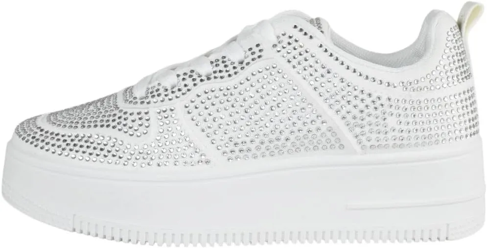 TOP Moda Shoes Women Fashion Platform Sneakers Crystals Rhinestone Bling Lace Up Boston