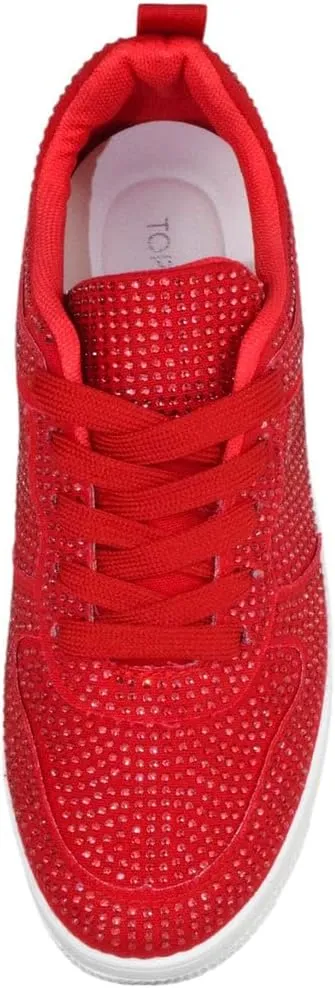 TOP Moda Shoes Women Fashion Platform Sneakers Crystals Rhinestone Bling Lace Up Boston