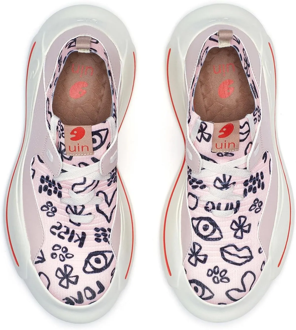 UIN Women's Platform Fashion Sneakers Walking Skateboarding Shoes Santander