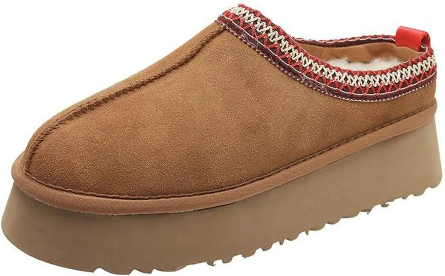 vioxthak Women's Slippers Platform Mini Boots For Women Short Ankle Boot Fur Fleece Lined Sneakers House slippers Suede Leather Anti-Slip Boot For Outdoor