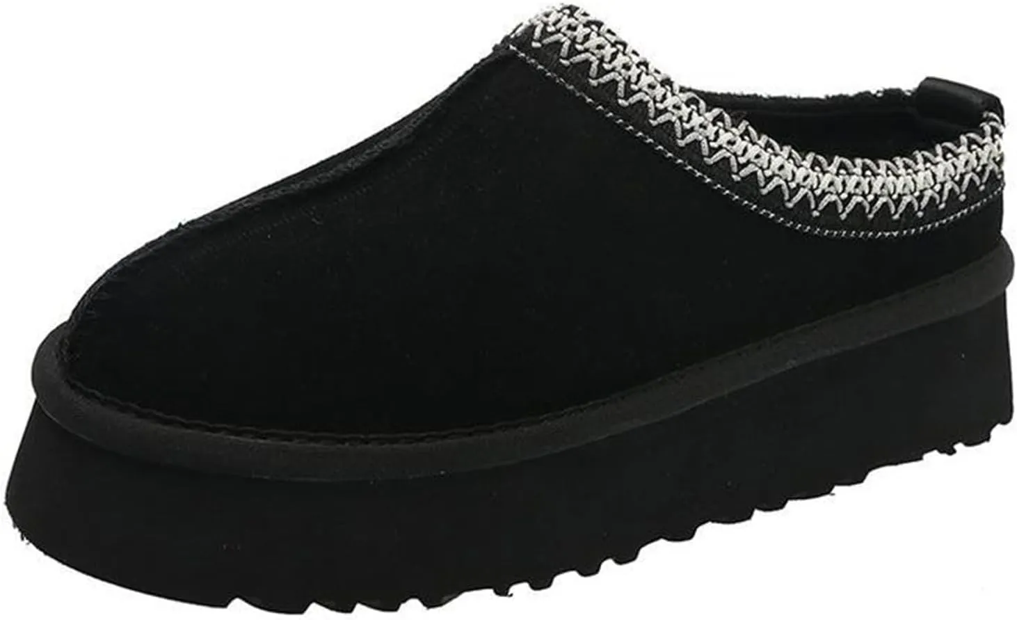 vioxthak Women's Slippers Platform Mini Boots For Women Short Ankle Boot Fur Fleece Lined Sneakers House slippers Suede Leather Anti-Slip Boot For Outdoor