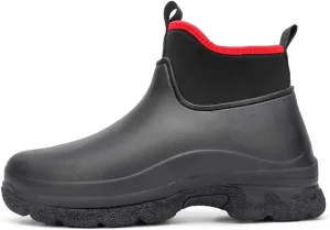 Waterproof Chef Work Boots, High-Top Kitchen Shoes, Non-Slip Sole, Black
