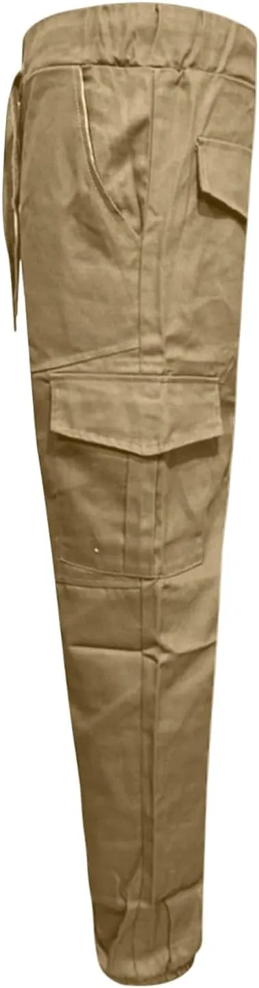 WENKOMG1 Tactical Pants for Men Elastic Ankle and Waist Drawstring Casual Cargo Pants Basic Summer Multipockets Workwear
