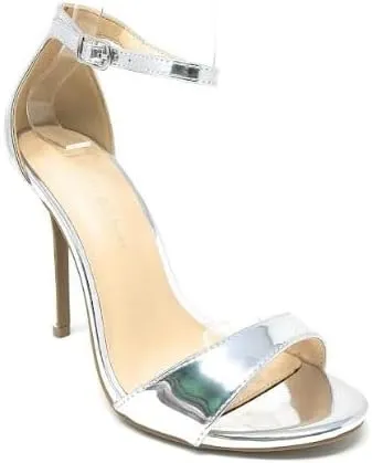 Wild Diva Women's Tampa Round Toe Single Band Ankle Strap Stiletto High Heel Sandals