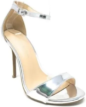 Wild Diva Women's Tampa Round Toe Single Band Ankle Strap Stiletto High Heel Sandals