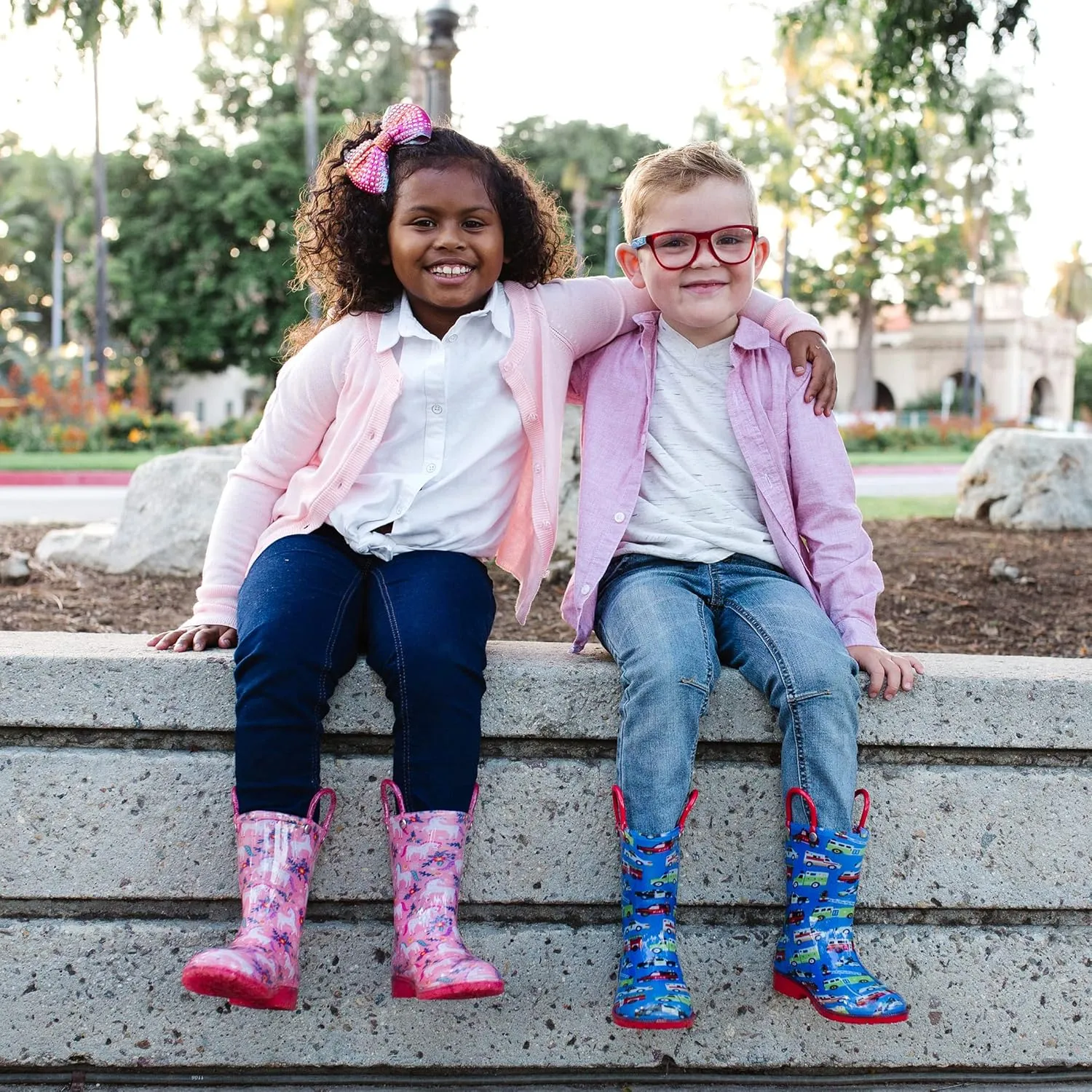 Wildkin Kids Rain Boots – 100% Waterproof with Slip-Resistant Tread & Easy Pull Handles