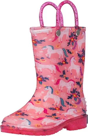 Wildkin Kids Rain Boots – 100% Waterproof with Slip-Resistant Tread & Easy Pull Handles