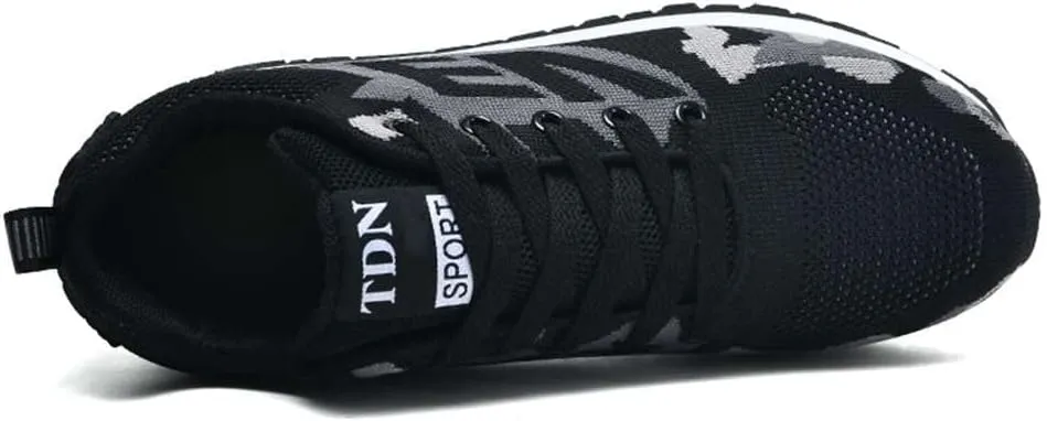 WILTENA Womens Mesh Breathable Camouflage Sneakers Ladys Invisible High-Heeled Wedge Platform Shoes