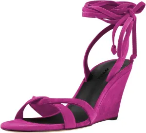 Women Fashion Strappy Ankle Strap Sandals Open Almond Toe Lace up High Heel Wedges Casual Party Club Summer Shoes Size 4-16 US
