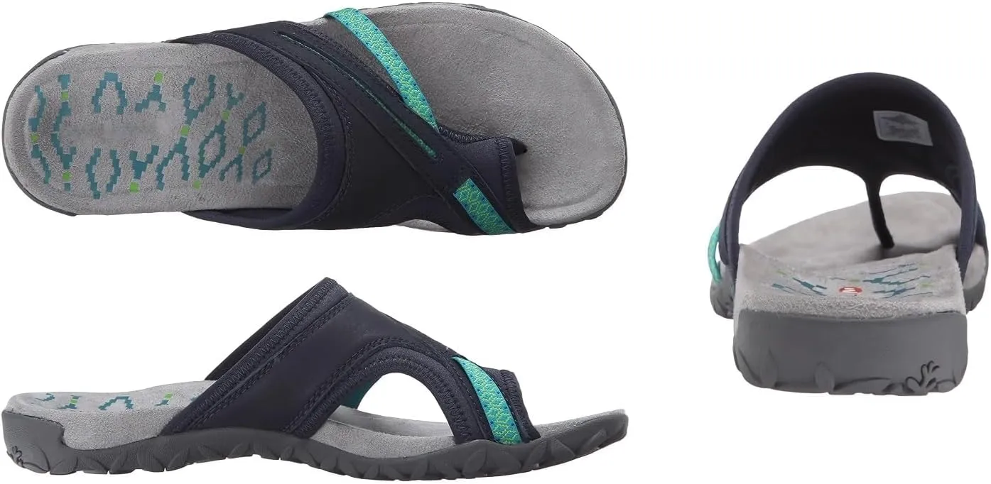 Women Orthopedic Sandals with Arch Support Plantar Fasciitis Comfort Sandals Flip Flops with Toe Ring Loop