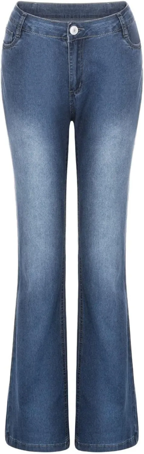 Women Stacked Jeans Pants Bootcut Jeans Workout Clothes Baggy Jean Trendy Fall Denim Pants Available in Large Sizes