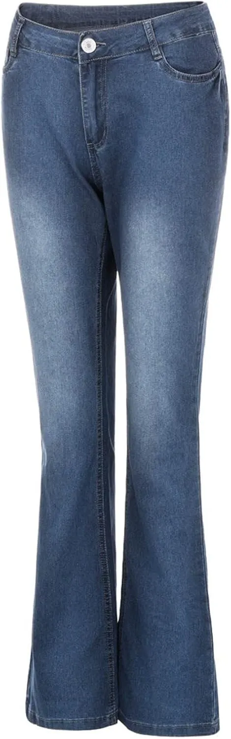 Women Stacked Jeans Pants Bootcut Jeans Workout Clothes Baggy Jean Trendy Fall Denim Pants Available in Large Sizes