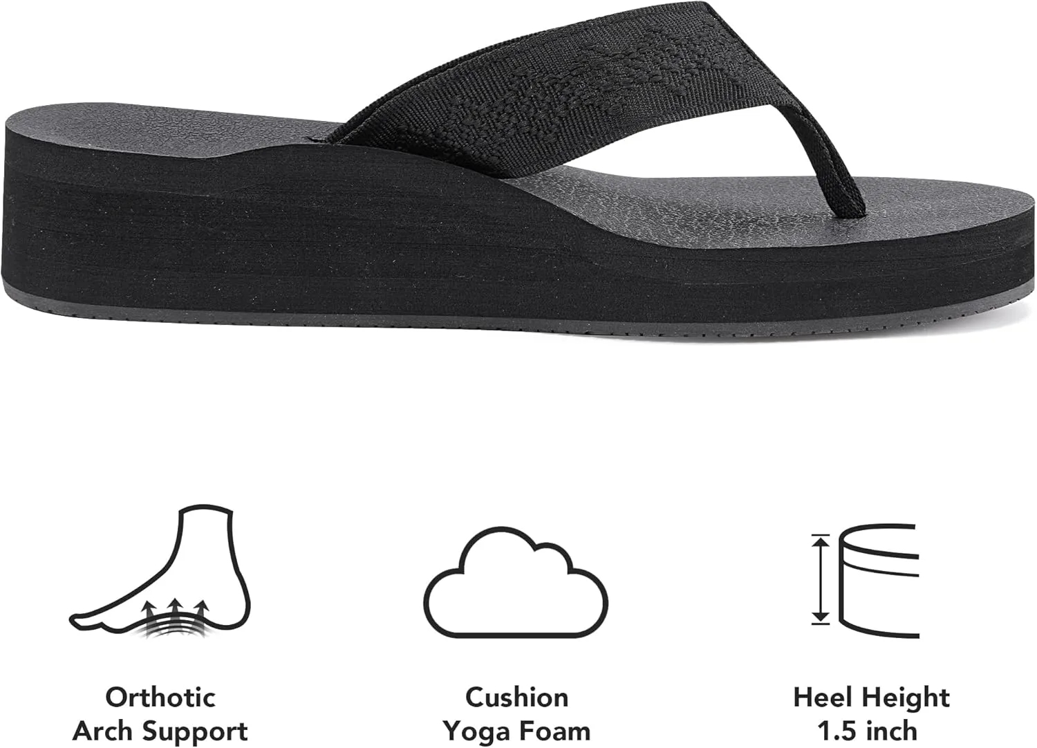 Womens Braid Comfortable Arch Support Flip Flops Soft Cushion Yoga Foam Beach Thong Sandals