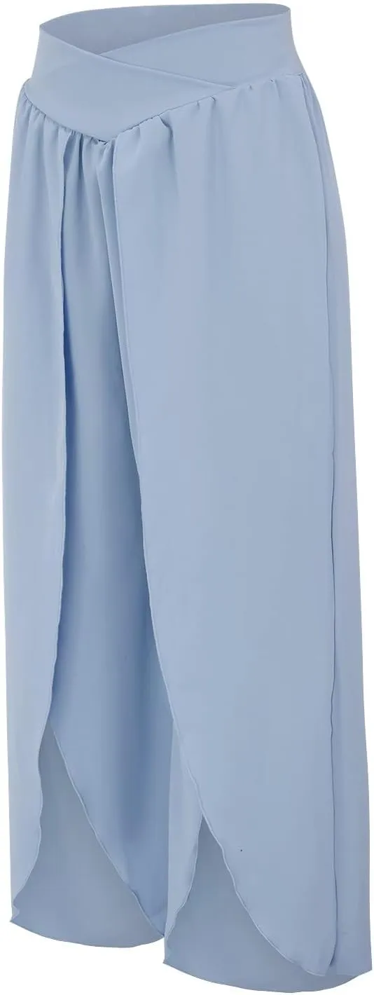 Women's Fashion Chiffon Pants Stylish Oversized Loose Fit Wide Leg Boho Flowy Casual Trousers Offices Elegant Outfits
