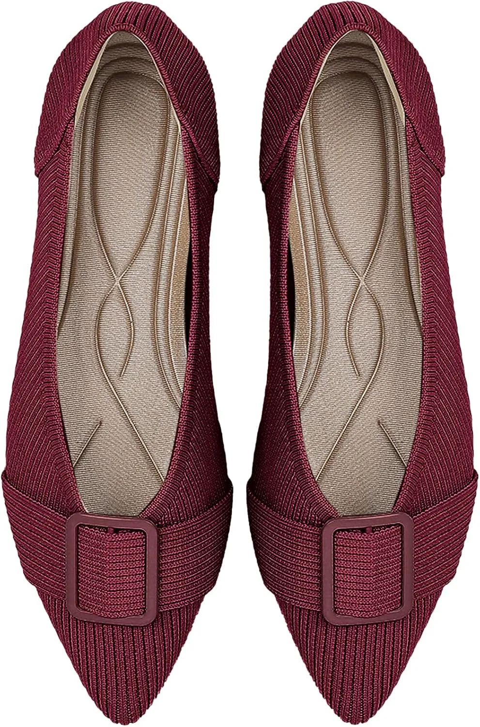 Women's Flats Pointed Toe Knit Ballet Comfortable Casual Dressy Office Shoes Work Flat