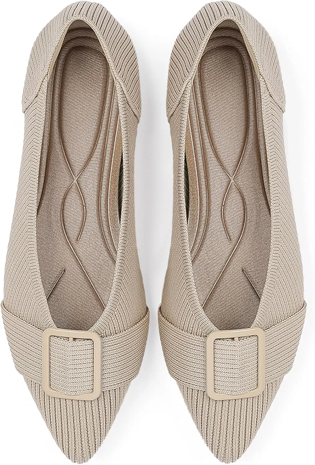 Women's Flats Pointed Toe Knit Ballet Comfortable Casual Dressy Office Shoes Work Flat